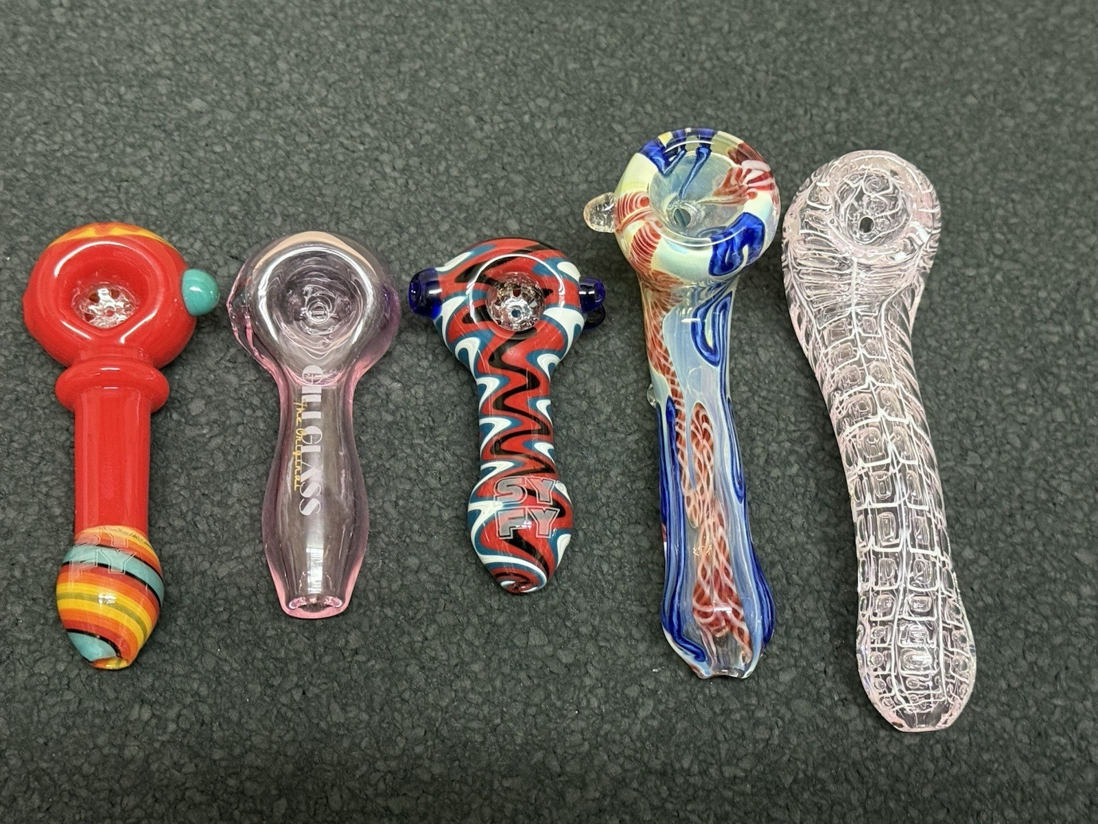  5x Premium Heavy-Duty Smoking Pipes – Wholesale Lot – Glass pipes