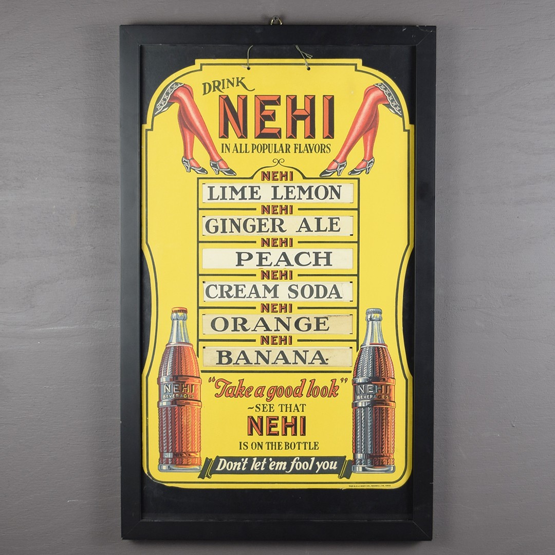 Rare Nehi Soda Flavor Menu Board Lithograph Card Stock Sign Rare Nehi Soda Flavor Menu Board Lithograph Card Stock Sign