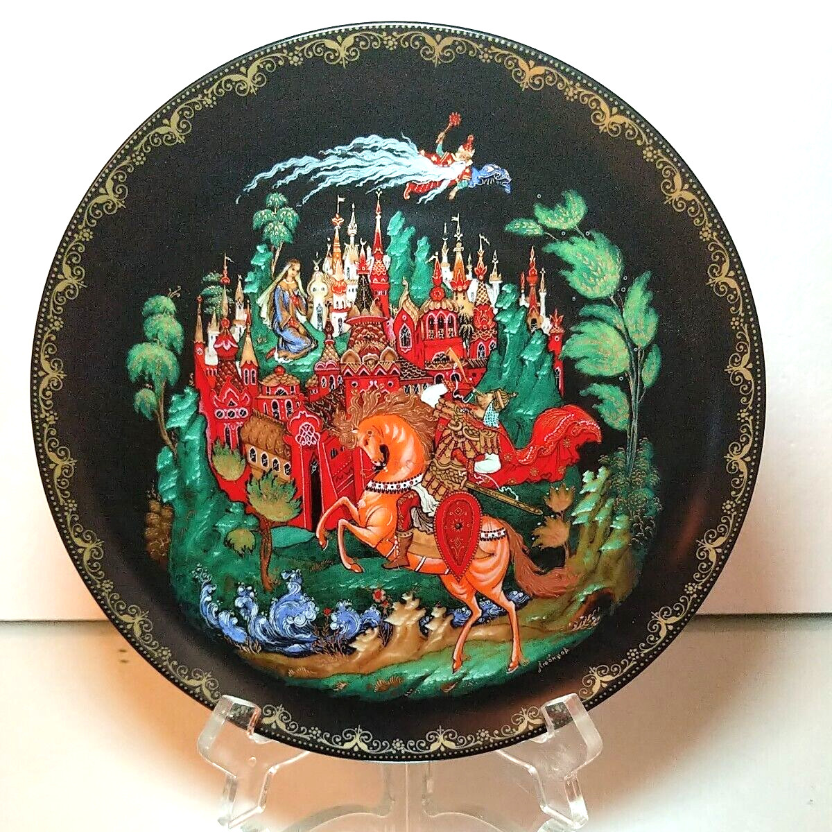 RUSSIAN LEDGENDS PLATE, Bradex Tianex, LMT ED, Ruslan and Ludmilla, 1988, 7 1/2
