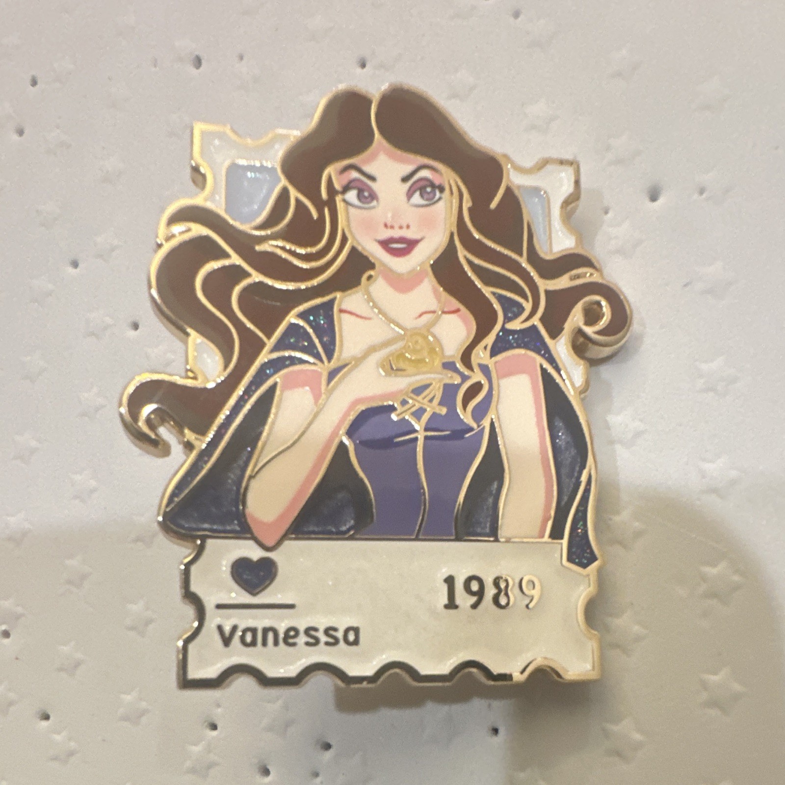 Disney Vanessa Valentine Glitter Pin Single 1989 Disney Franchise