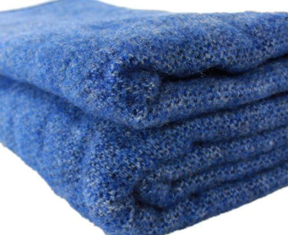 Luxurious 100% Irish Wool King Blanket - Soft, Warm, Traditional Blue Design