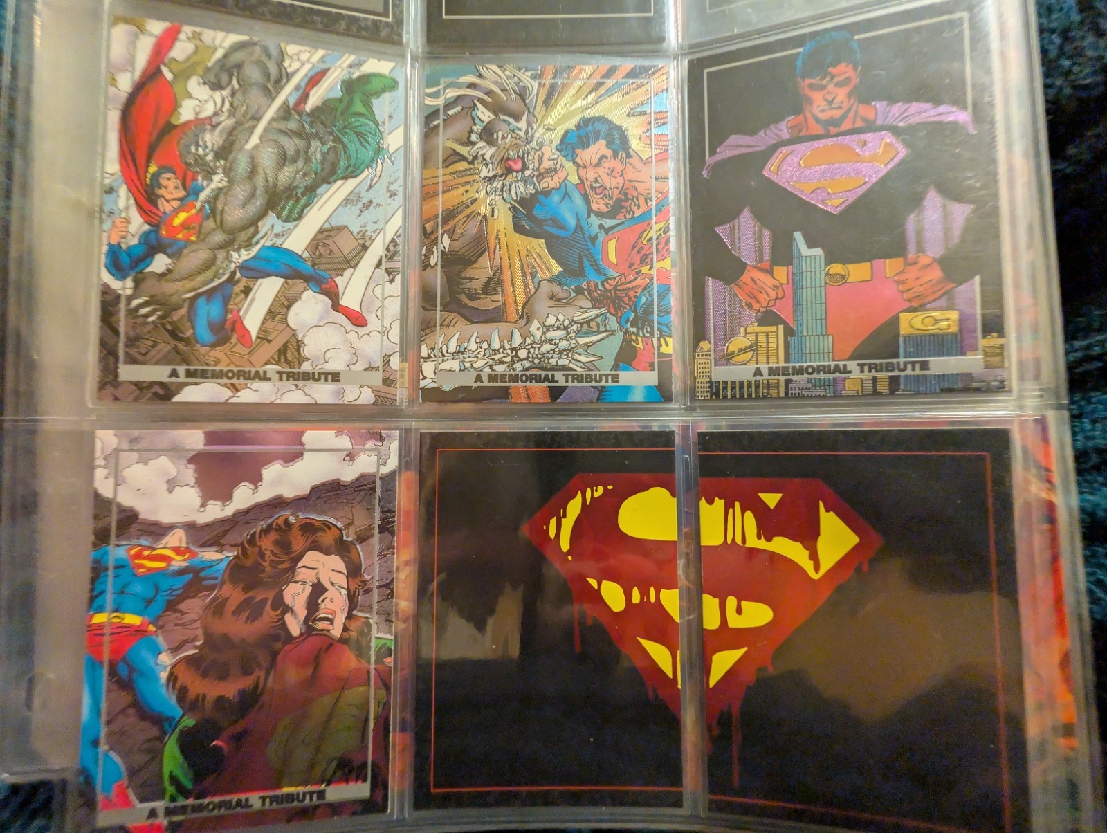 #S1 #S2 #S3 #S4 #F1 #F2 - 1992 SkyBox Doomsday: Death of Superman Memorial S1-4