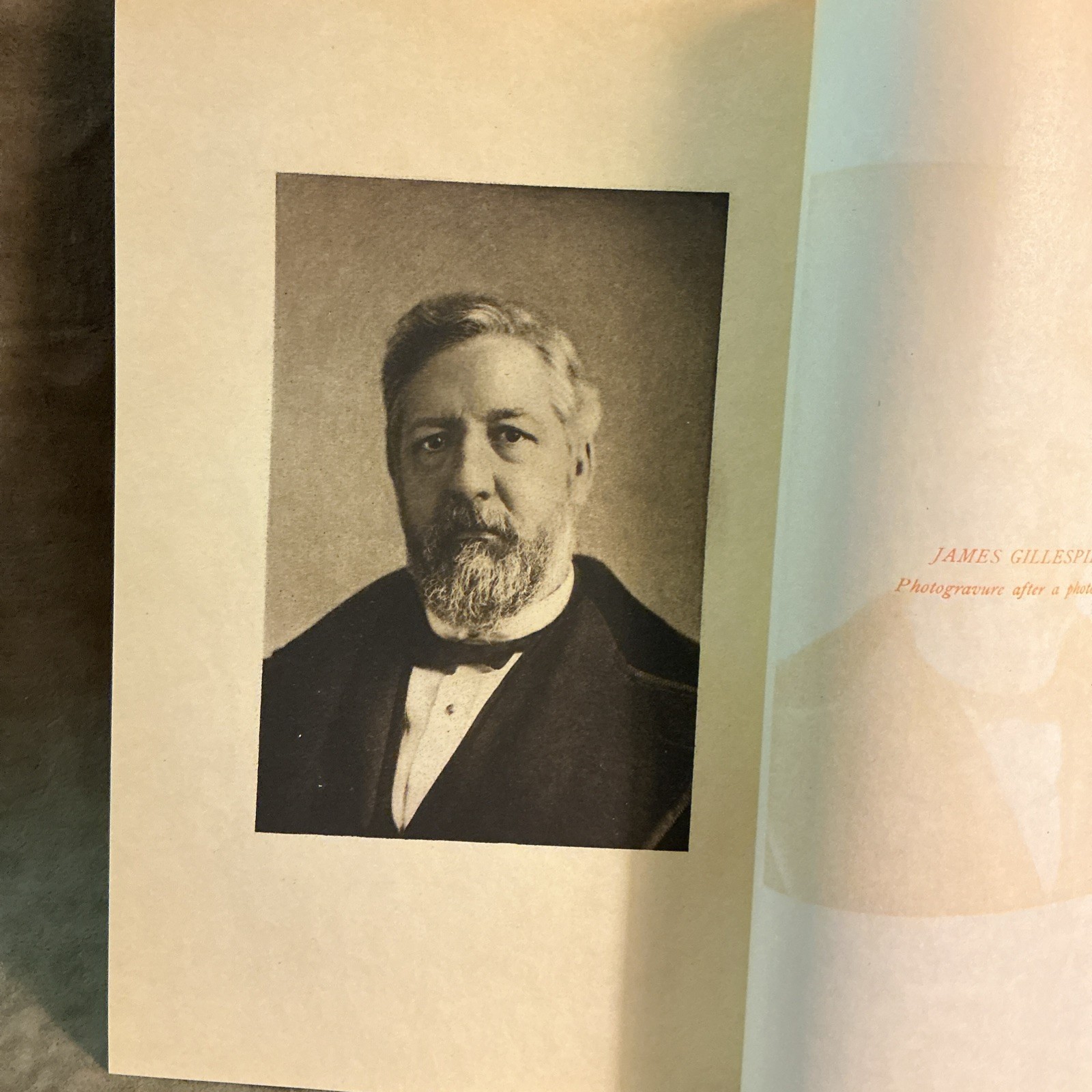 Victorian photogravure After photograph Of Life book page James Gillespie Blaine
