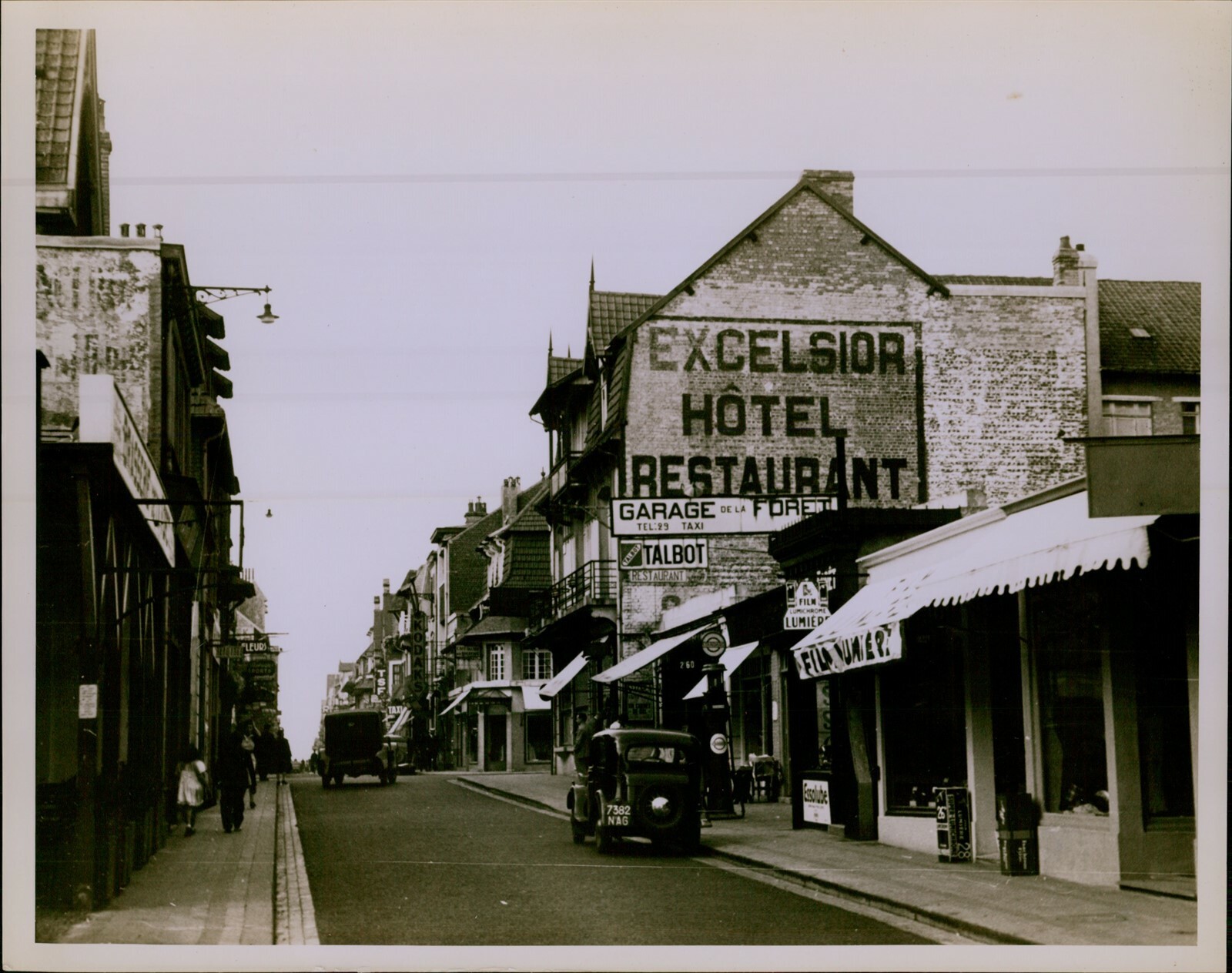 GA16 1921 Original Photo LE TOUQUET Exelsior Hotel Restaurant French City Street