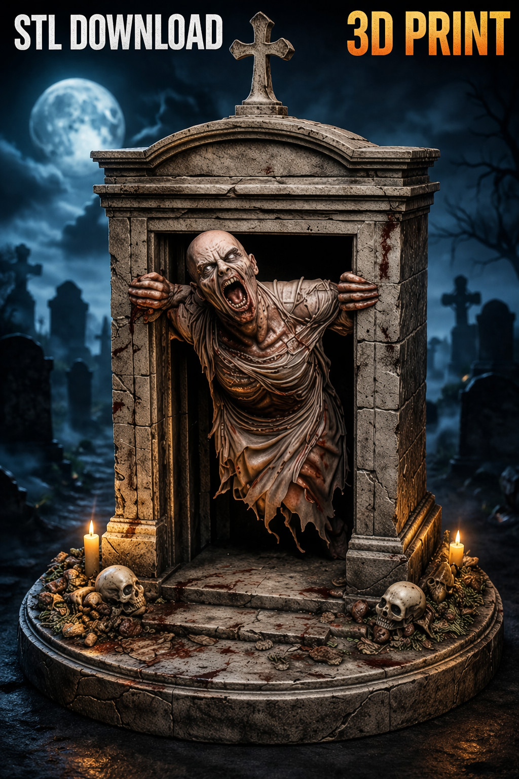 Zombie from the Crypt Resin  Statue Model Kit  Unpainted/Unassembled