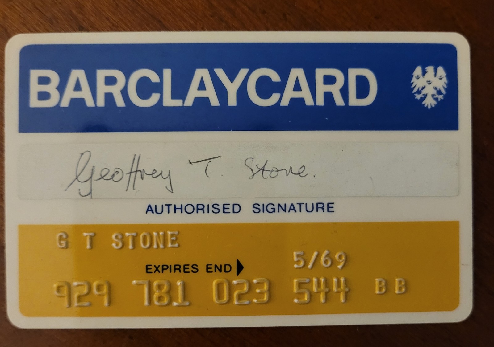 Vintage Barclaycard Credit Card, Expired 1969