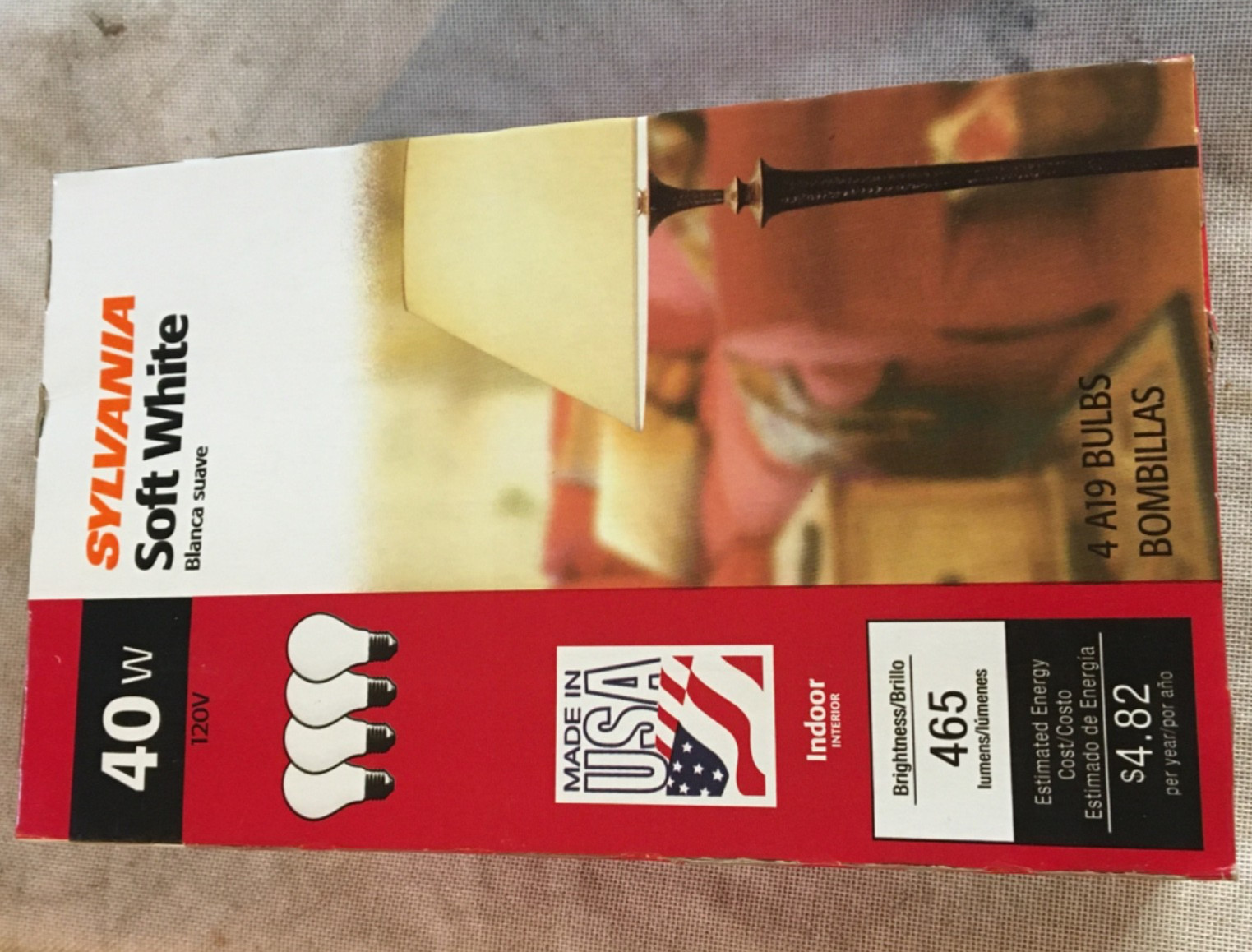 Sylvania 40 Watt Soft White Bulbs 4 Pack SEALED BOX Non LED A19