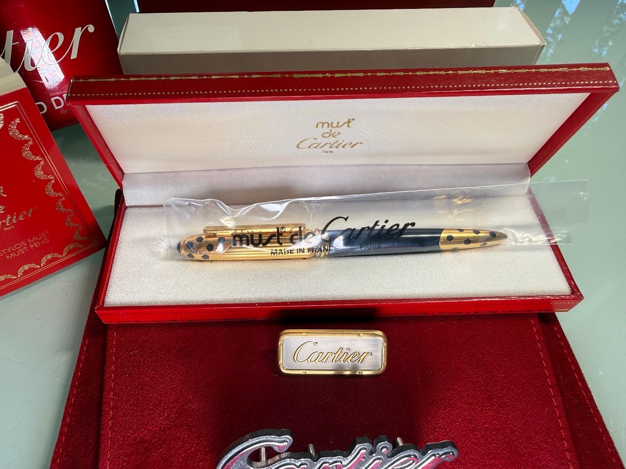*** Cartier  Panthere  AAA Vintage Black Ball Point Perfect  Mint Complete Set**
