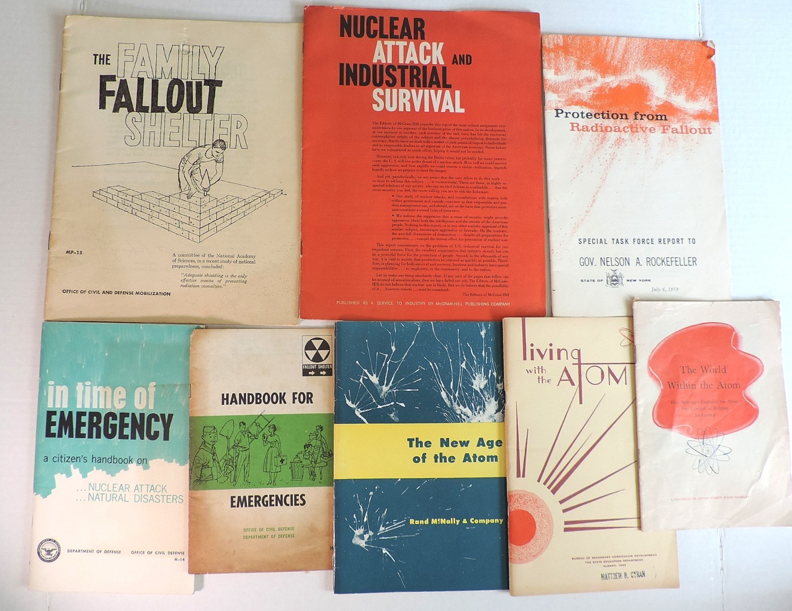 Lot 9 Vintage Civil Defense, Nuclear Attack, Atomic Bomb, Atomic Energy Booklets Lot 9 Vintage Civil Defense, Nuclear Attack, Atomic Bomb, Atomic Energy Booklets