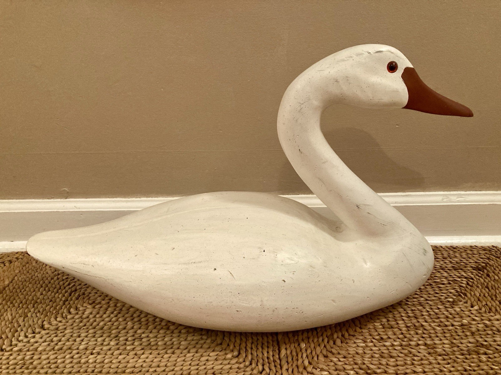 Large Vintage 23” Decorative Resin Swan Decoy