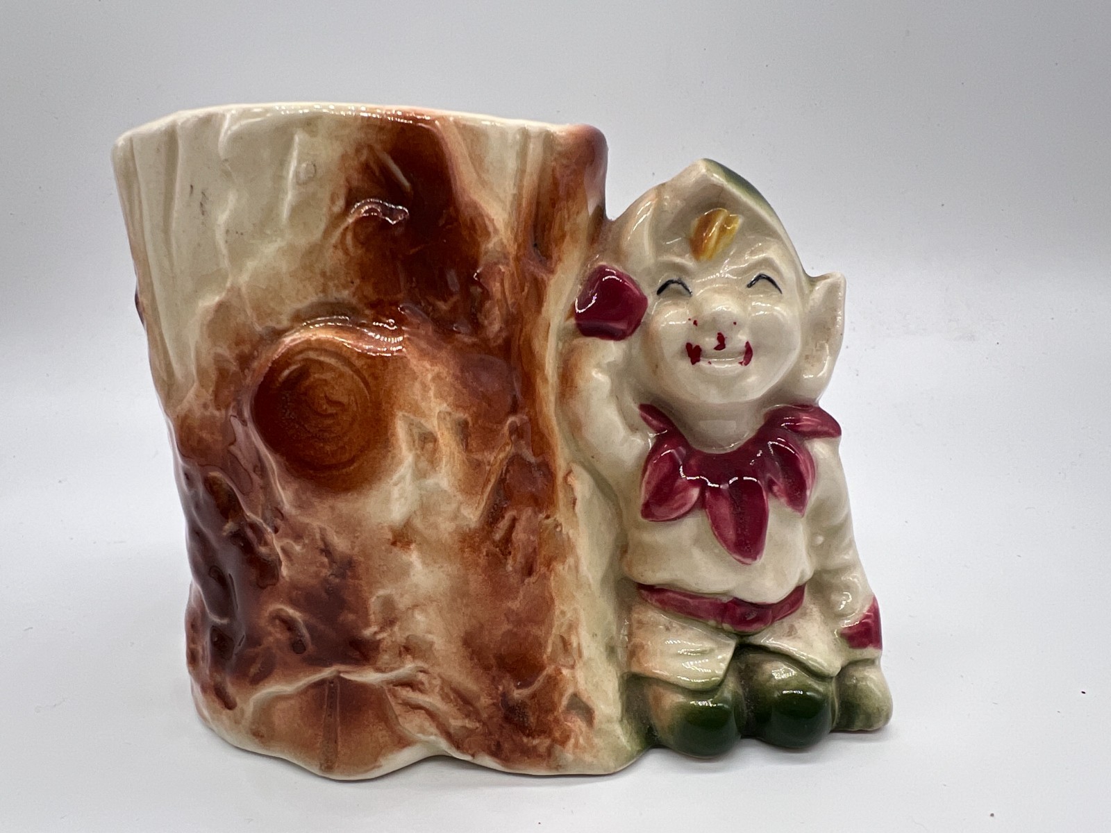 Vintage McCoy Pottery Elf Pixie Figure Garden Planter Vase Vintage McCoy Pottery Elf Pixie Figure Garden Planter Vase