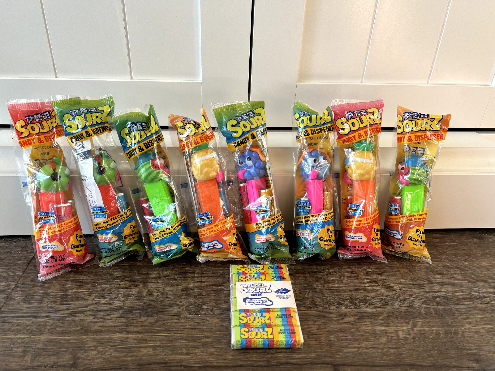 Pez Sourz Dispensers, 2002 Vintage, Retired, 2 Complete Sets, New in package