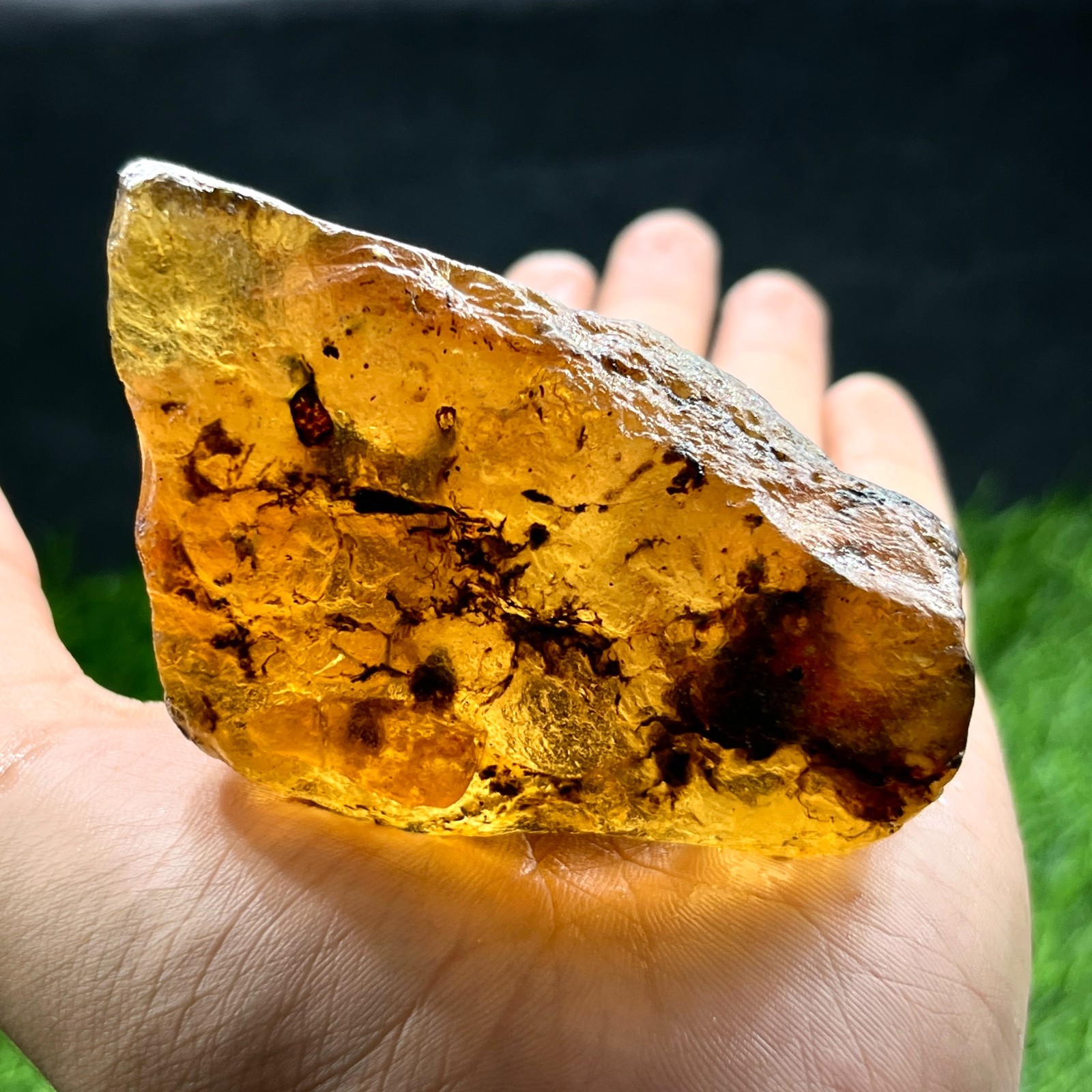 Natural Large Amber Rough Specimen 433 Ct Unique Inclusions Amber