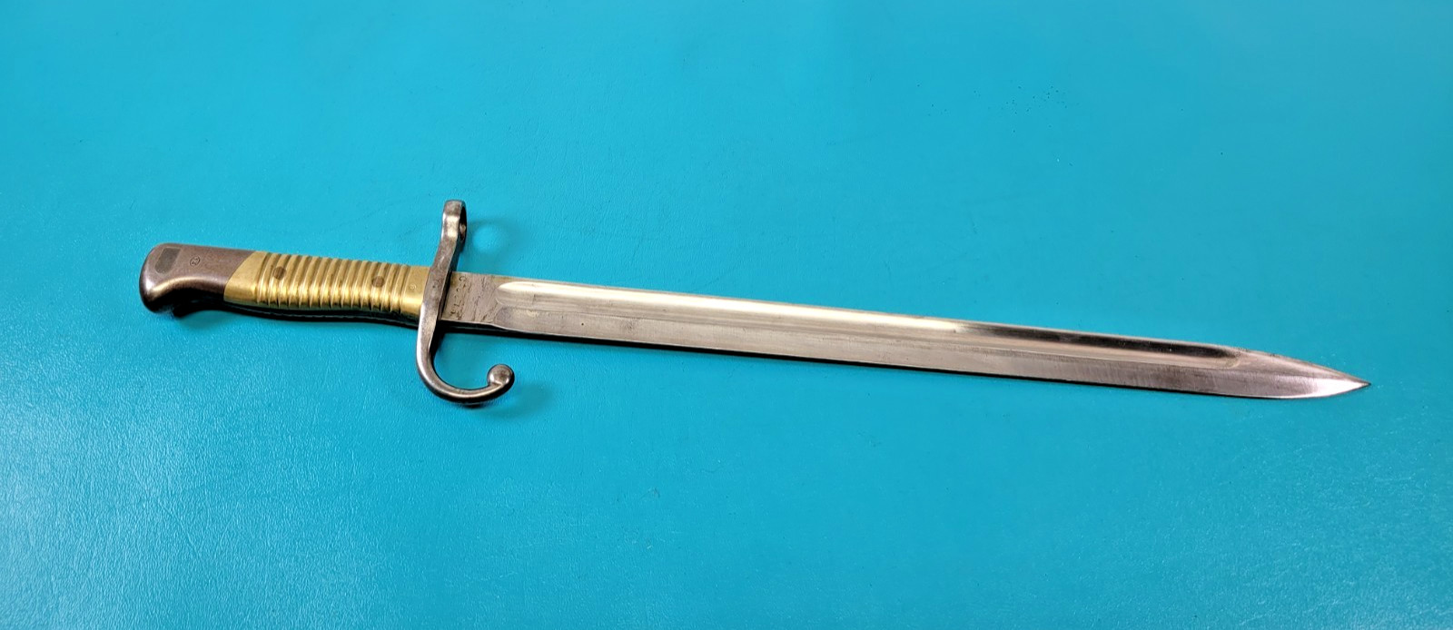 WWI Argentine Mauser 1891 Rifle Bayonet Knife Brass Grips German WKC TR1745
