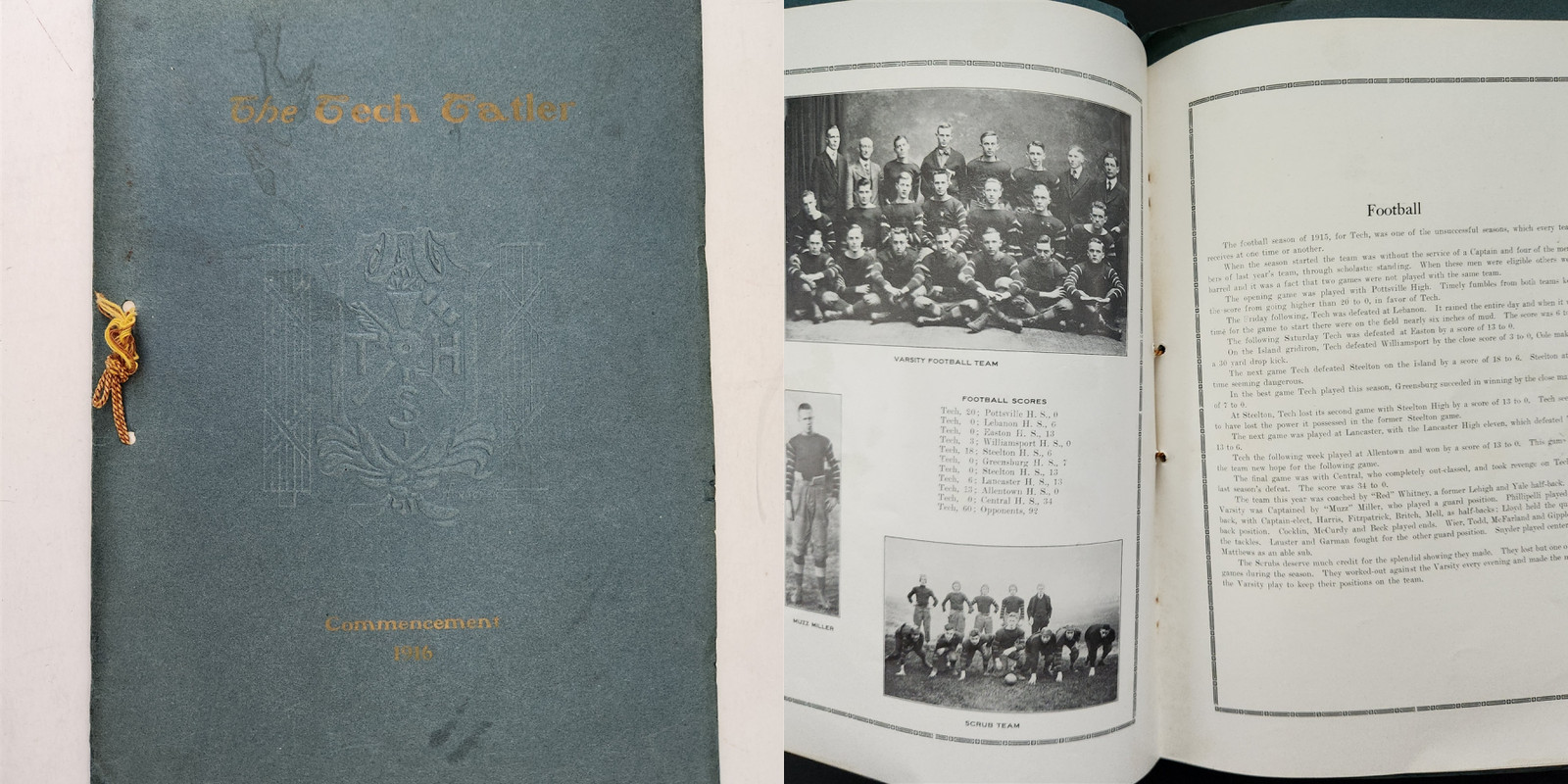 1916 antique TECH TATLER COMMENCEMENT YEARBOOK harrisburg pa Tech High School 