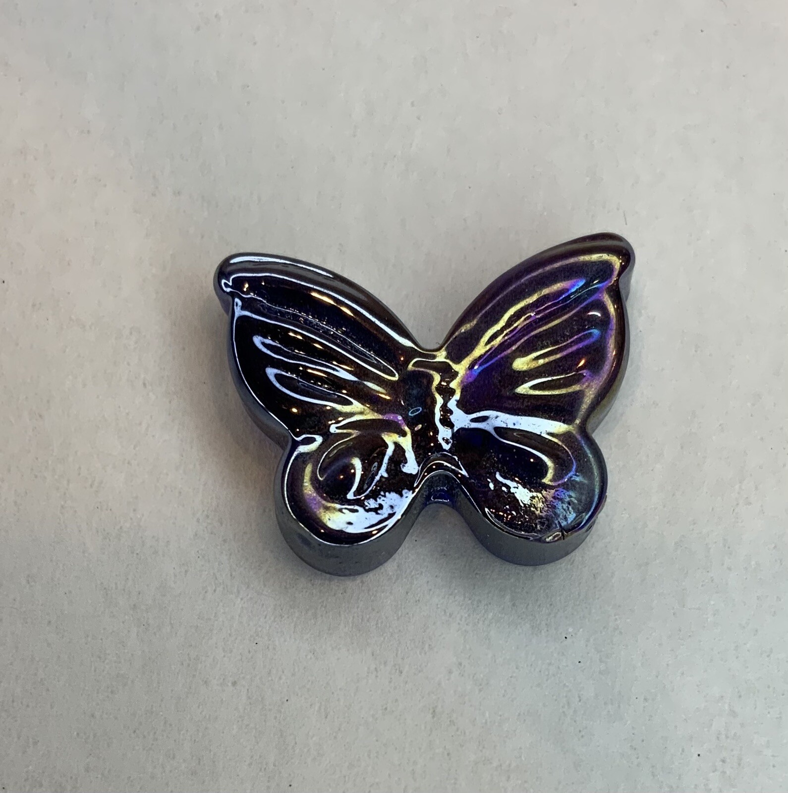 Festive Treasures Mini Glass BLACK BUTTERFLY Tiny Collectible Figurine - New