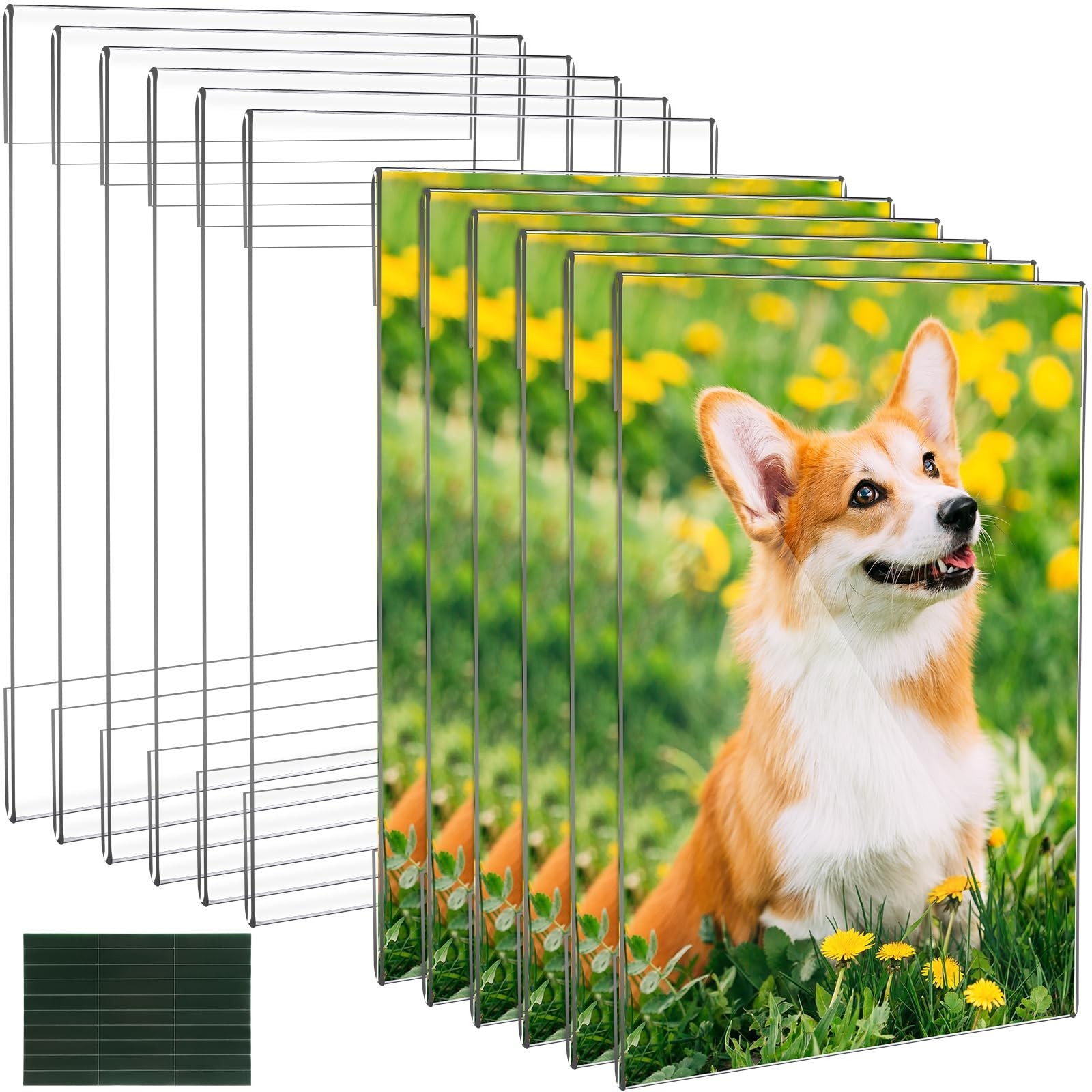 Qunclay 12 Pcs Acrylic Picture Frame 5 x 7 Inches Clear Frameless Floating Pi...