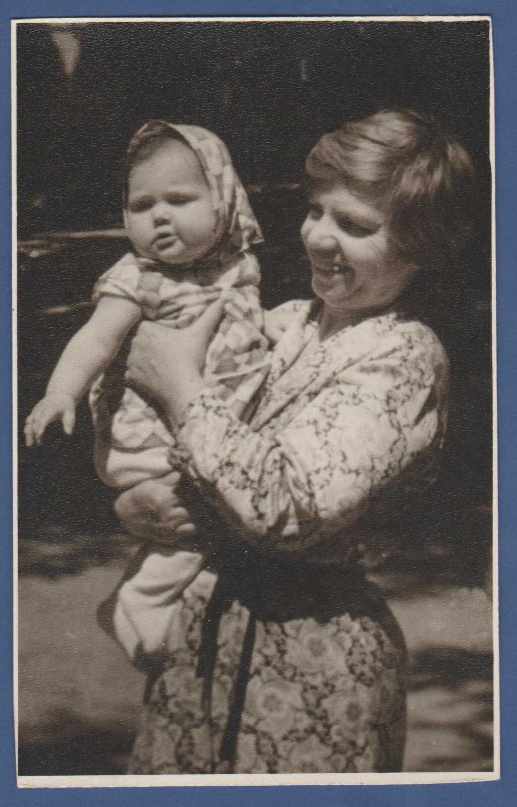 Beautiful Pretty Girl with a baby in her arms. Soviet Vintage Photo USSR