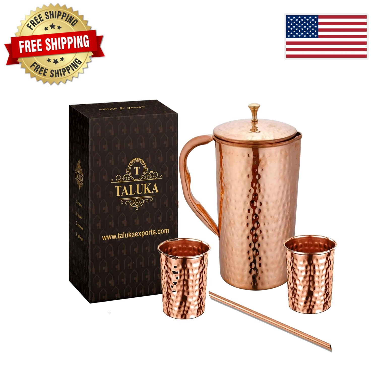 Luxury Copper Hammered Water Pitcher & Tumblers - Ayurvedic Health Benefits Luxury Copper Hammered Water Pitcher & Tumblers - Ayurvedic Health Benefits
