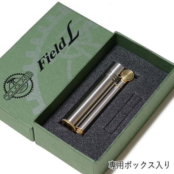 Douglass Field L Aluminum Silver Brass Original Box Oil Lighter IN STOCK