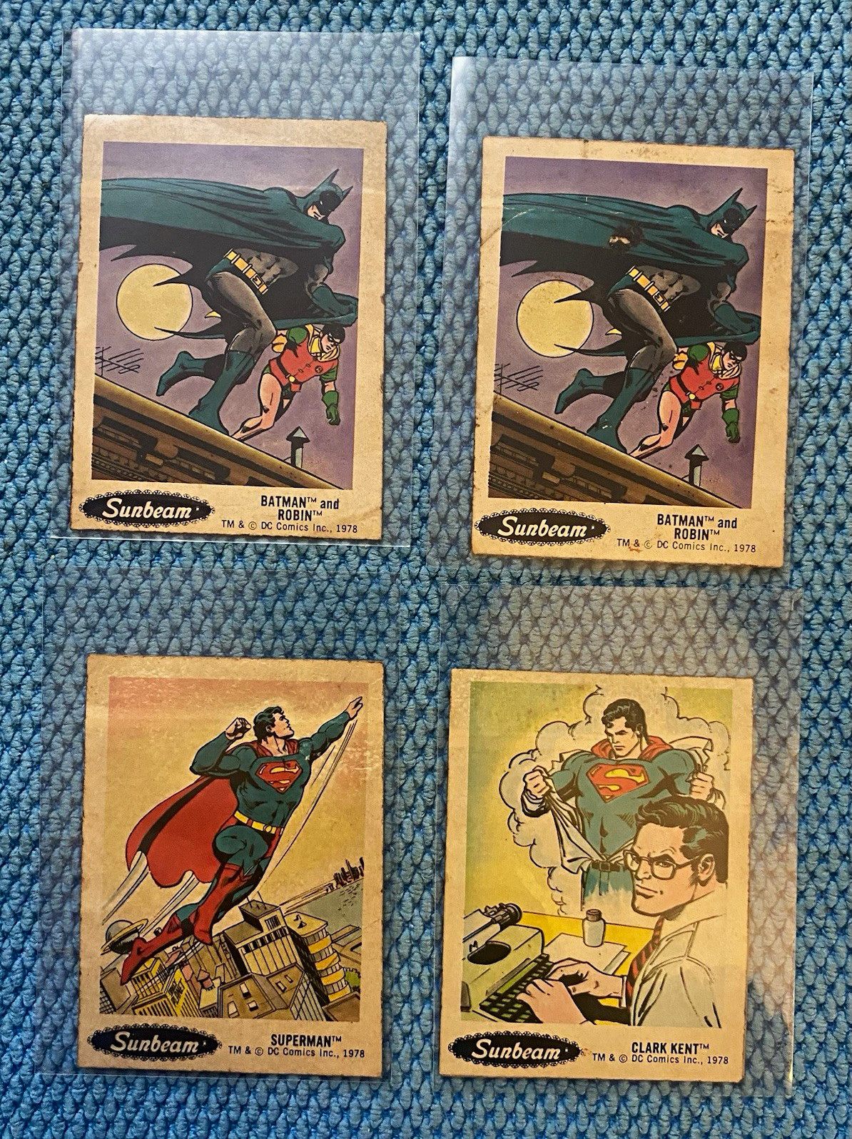 1978 Sunbeam Bread DC Super Heroes Stickers Lot 4 Cards Superman Batman Vintage 1978 Sunbeam Bread DC Super Heroes Stickers Lot 4 Cards Superman Batman Vintage