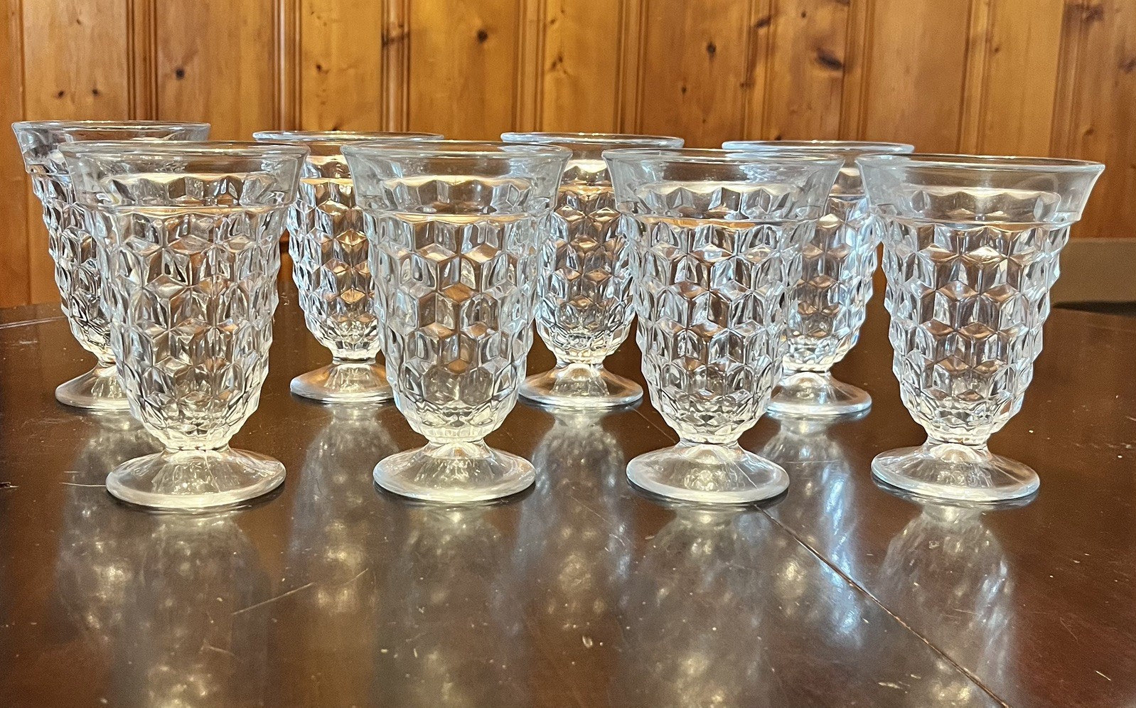 Vintage Set Of 8  American Fostoria Footed Tumblers Iced Tea Discontinued