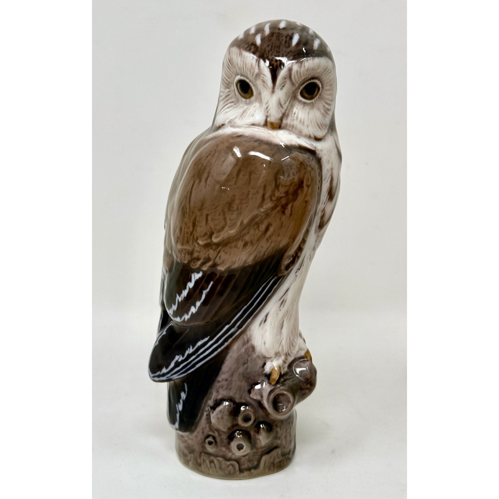 Vintage Dahl Jensen Porcelain Pearl Owl Figure Copenhagen Denmark 1389