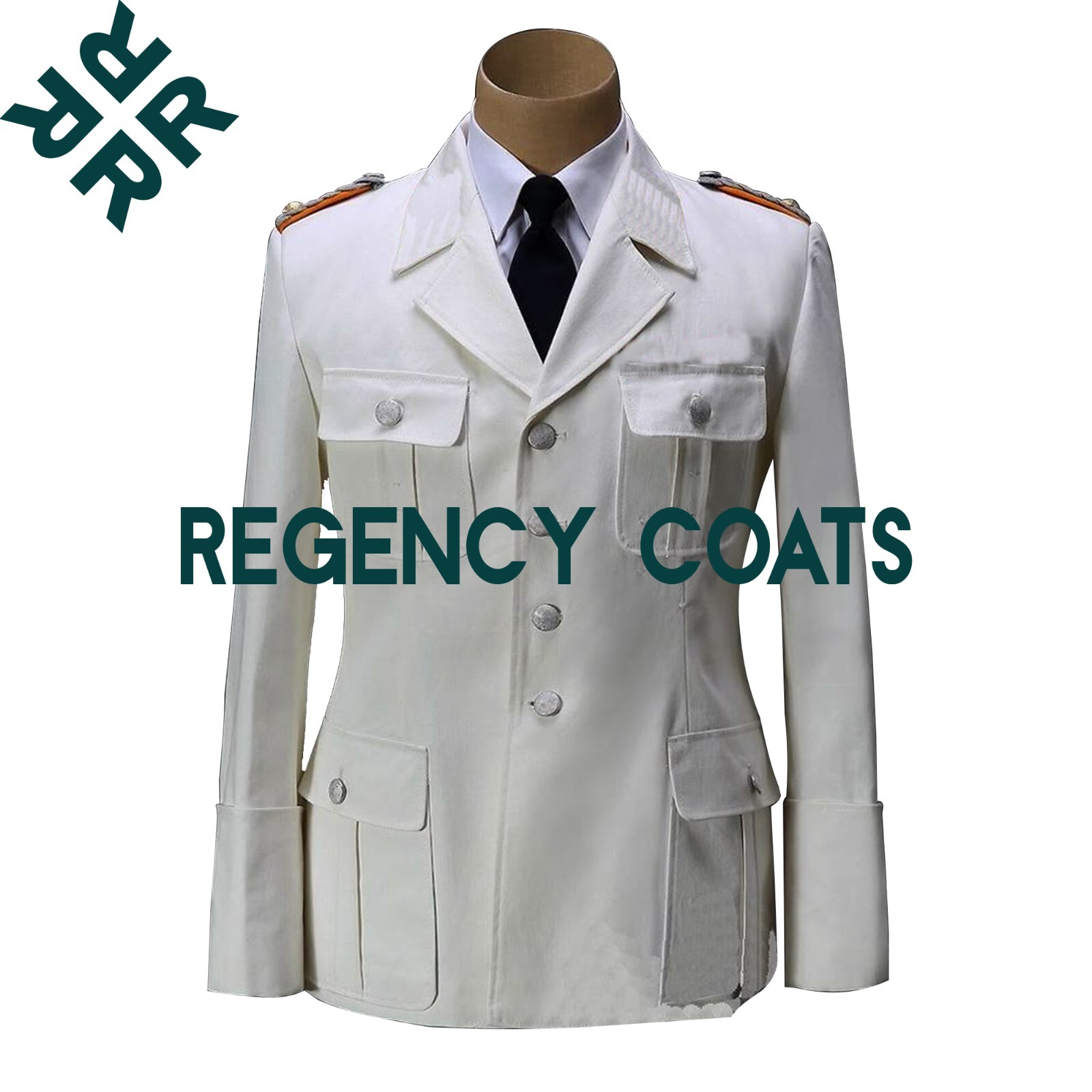 New Men\'s White Wool General Officer jacket, WW2 Military reproduction Tunic