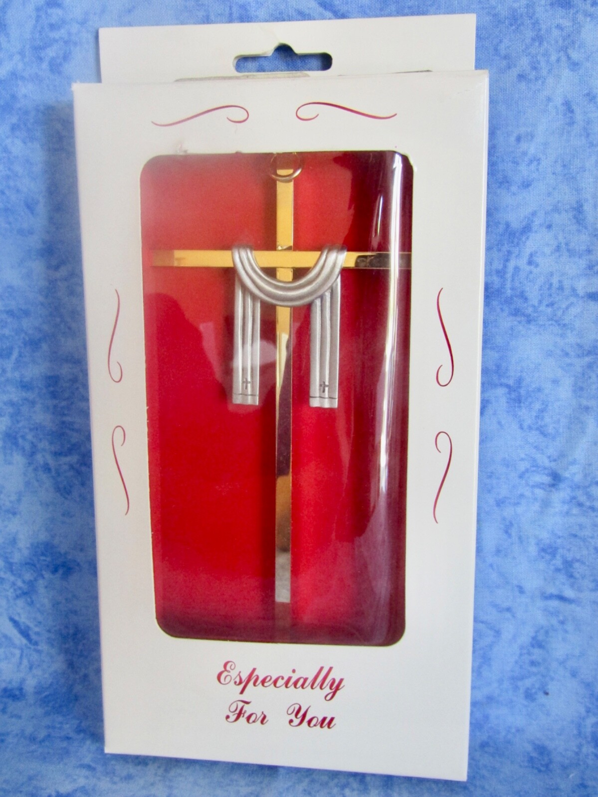 Cross with Silver Vestment - JCC Hanging Pewter and Sterling - Made in 2000 NIB Cross with Silver Vestment - JCC Hanging Pewter and Sterling - Made in 2000 NIB
