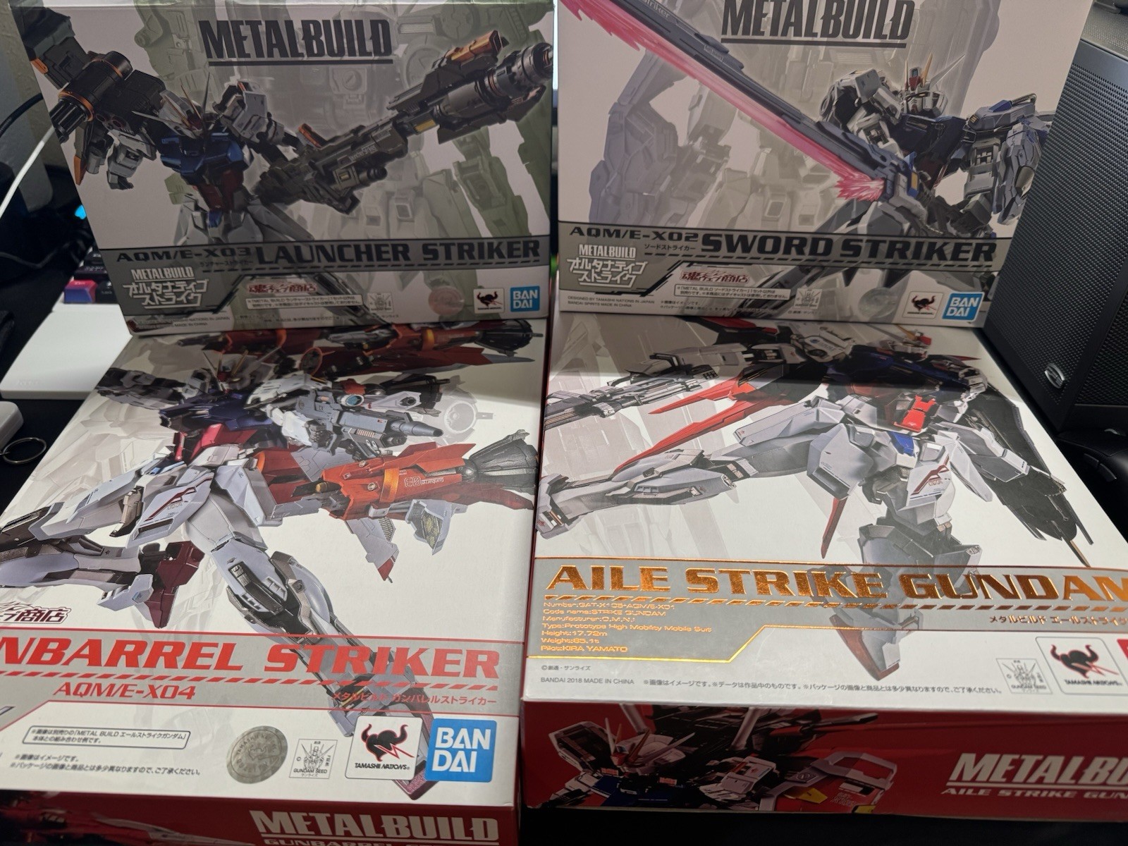 Bandai Metal Build Suit Seed Aile Strike Gundam Gunbarrel Sword Launcher Set