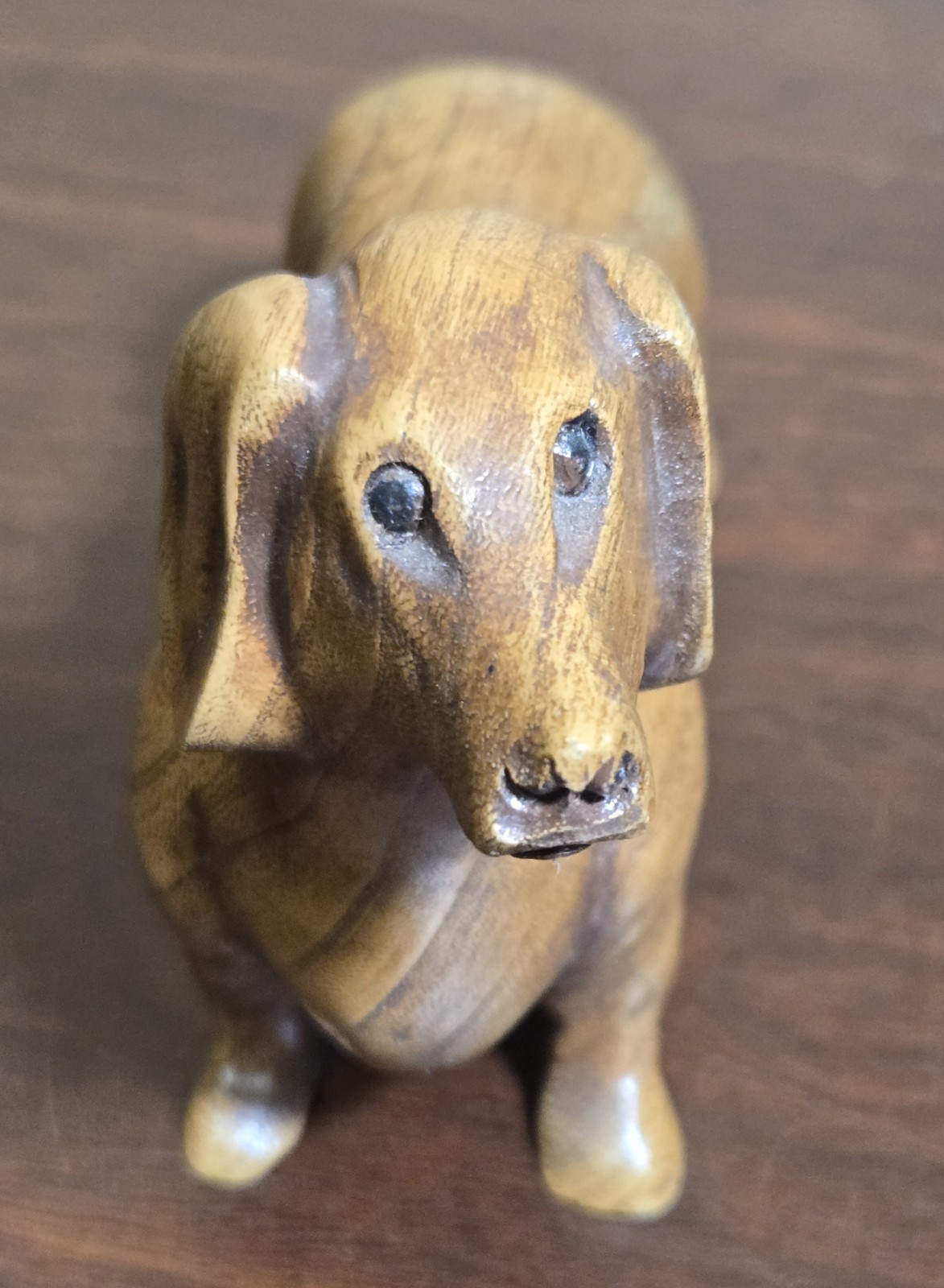 Hand Carved Solid Wood Dachshund Dog Figurine 5.5\ Hand Carved Solid Wood Dachshund Dog Figurine 5.5\