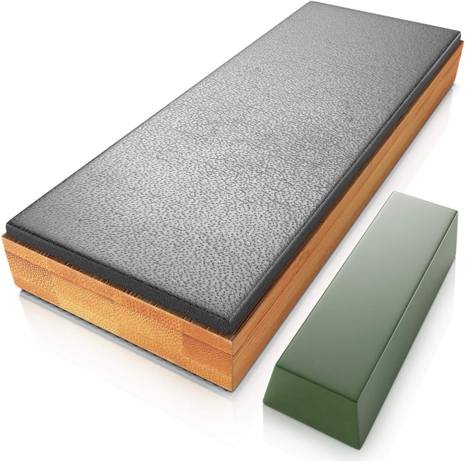 Premium Leather Strop Knife Sharpening Kit w/ Polishing Compound & Guide