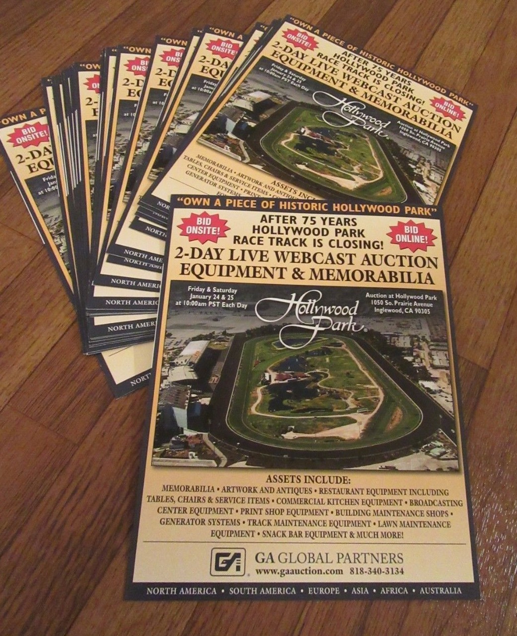 (100) Hollywood Park Horse Race Track Auction Brochure Final Closing Sale 2014