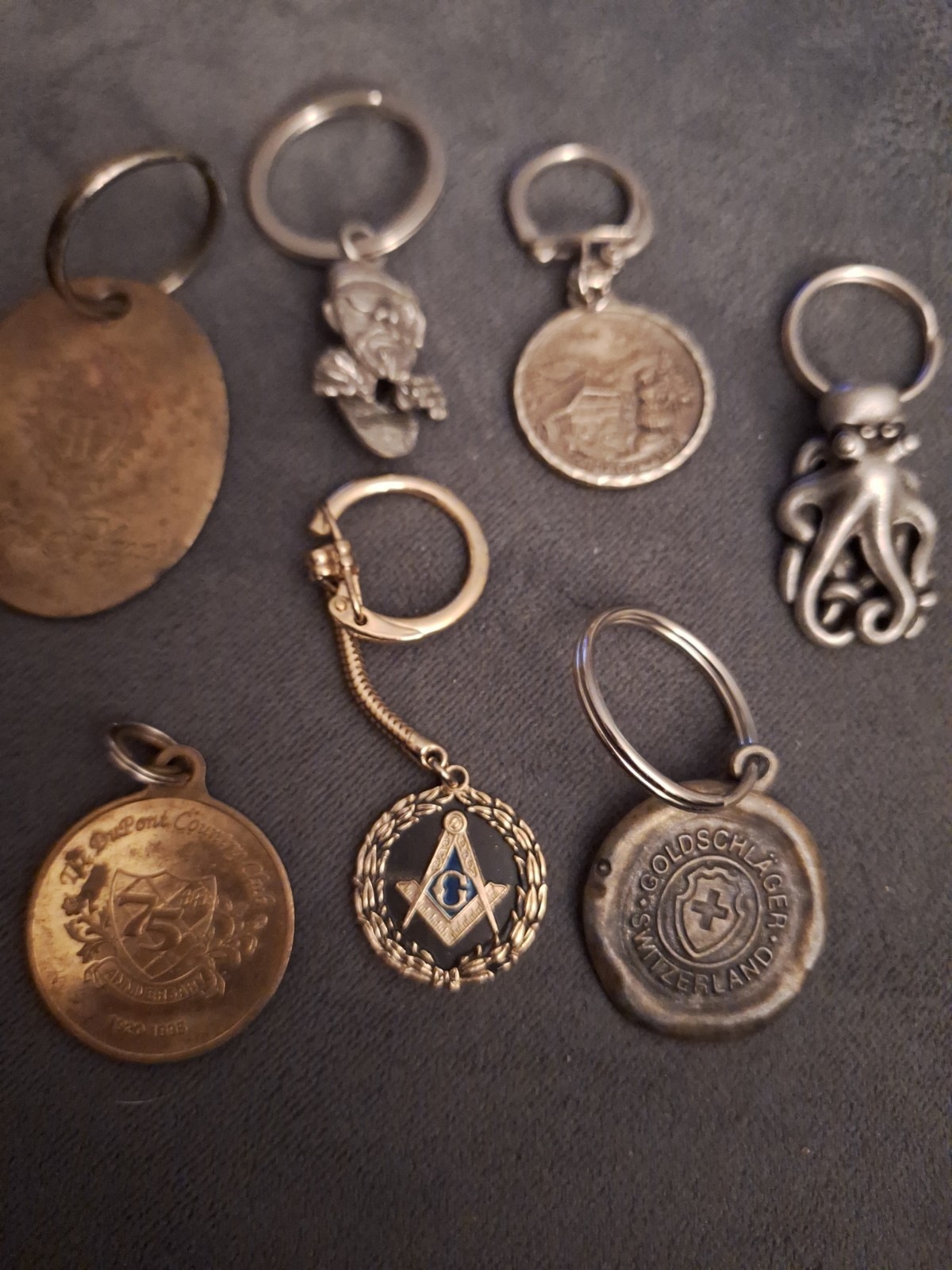 Odd Lot Of 7 Vintage Collectible Variety of Metals Keychains Odd Lot Of 7 Vintage Collectible Variety of Metals Keychains