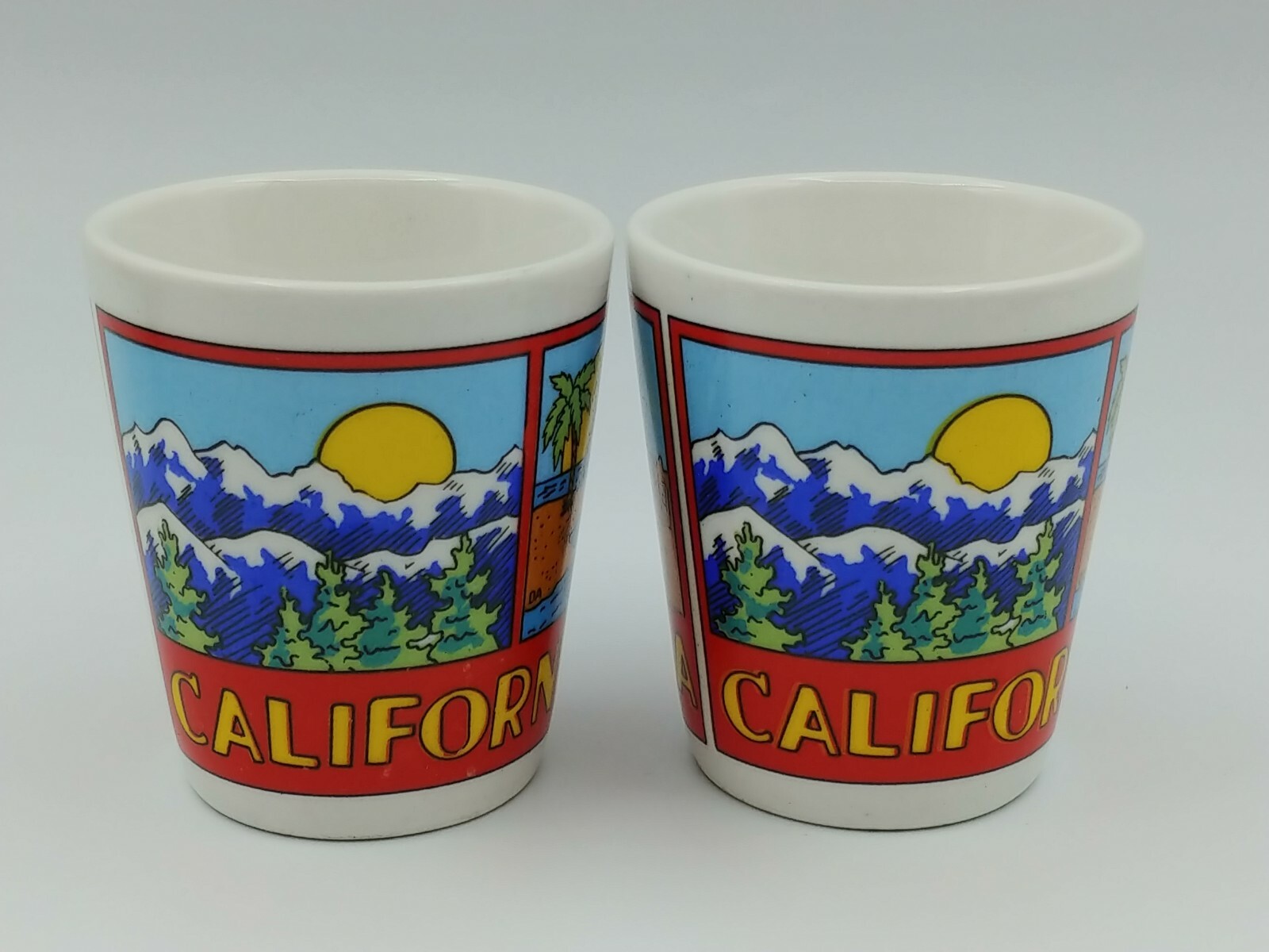 California Ceramic Shot Glasses  Set of 2