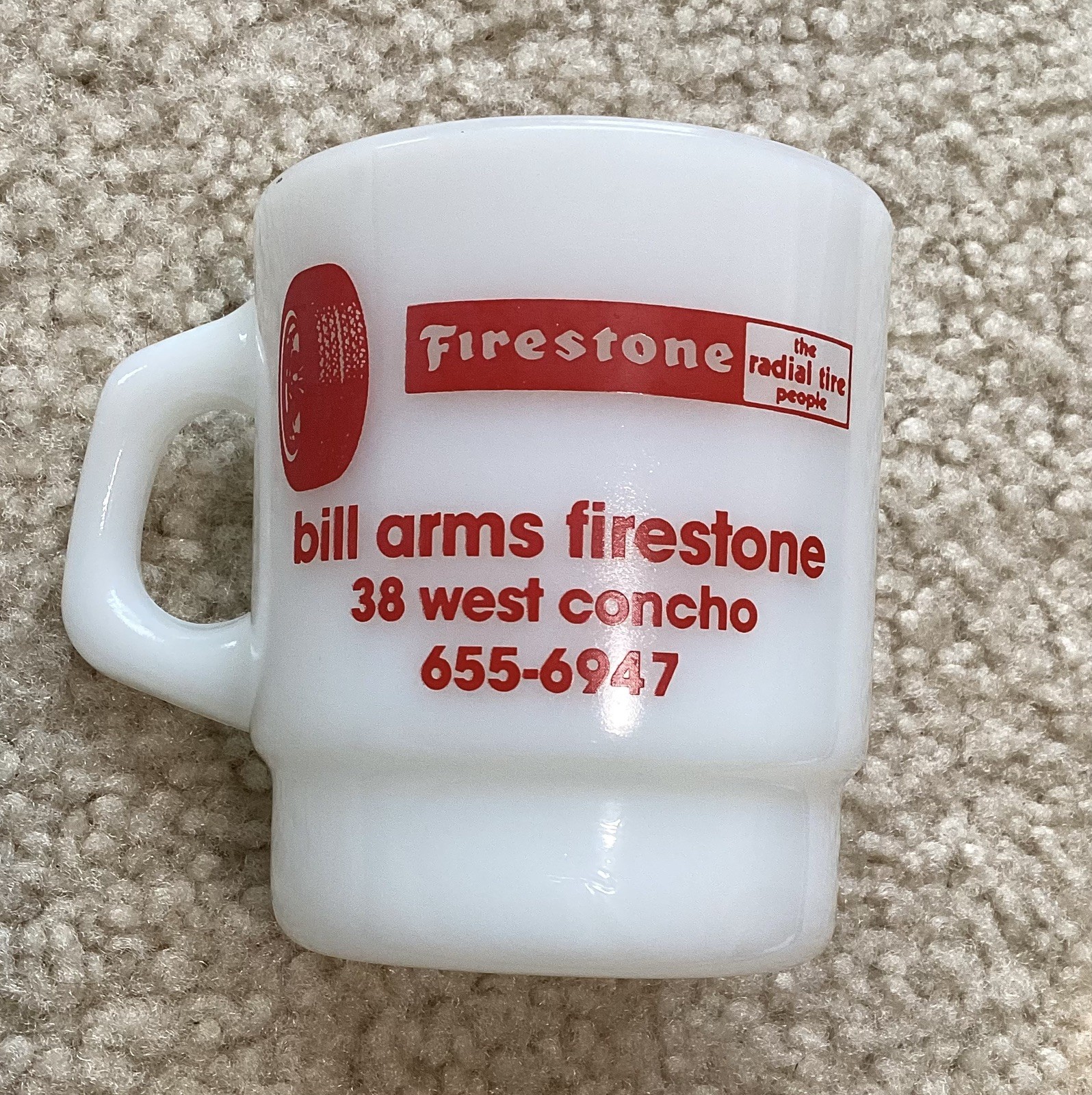 Fire king Fire stone advertising mug milk white Fireking mug cup