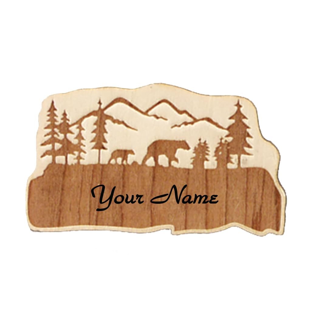 Lipco Bears Laser-Engraved Magnet, Wood, Laser Lipco Bears Laser-Engraved Magnet, Wood, Laser