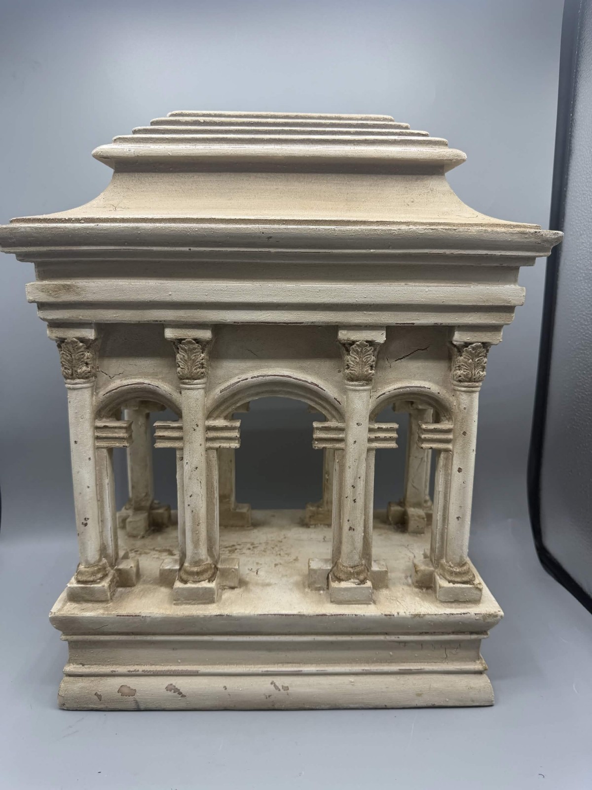 VTG Italian Grand Tour Architectural Faux Marble Roman Temple Portico