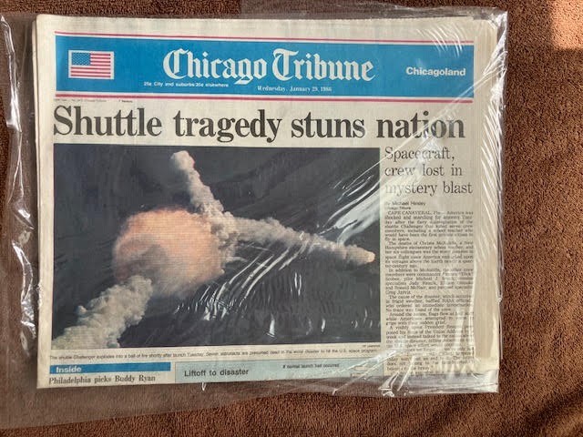 January 29 1986 Chicago Tribune Newspaper NASA Challenger Space Shuttle Disaster