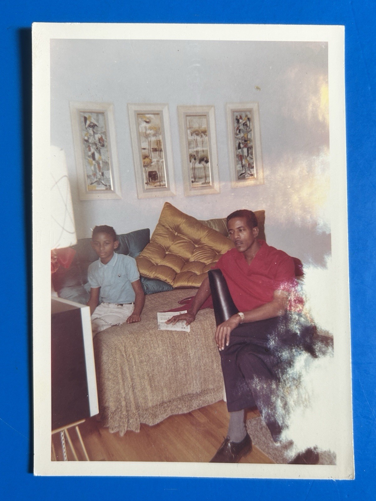 1963 Original Kodak Kodacolor Photo African American Family Mid-Century Home
