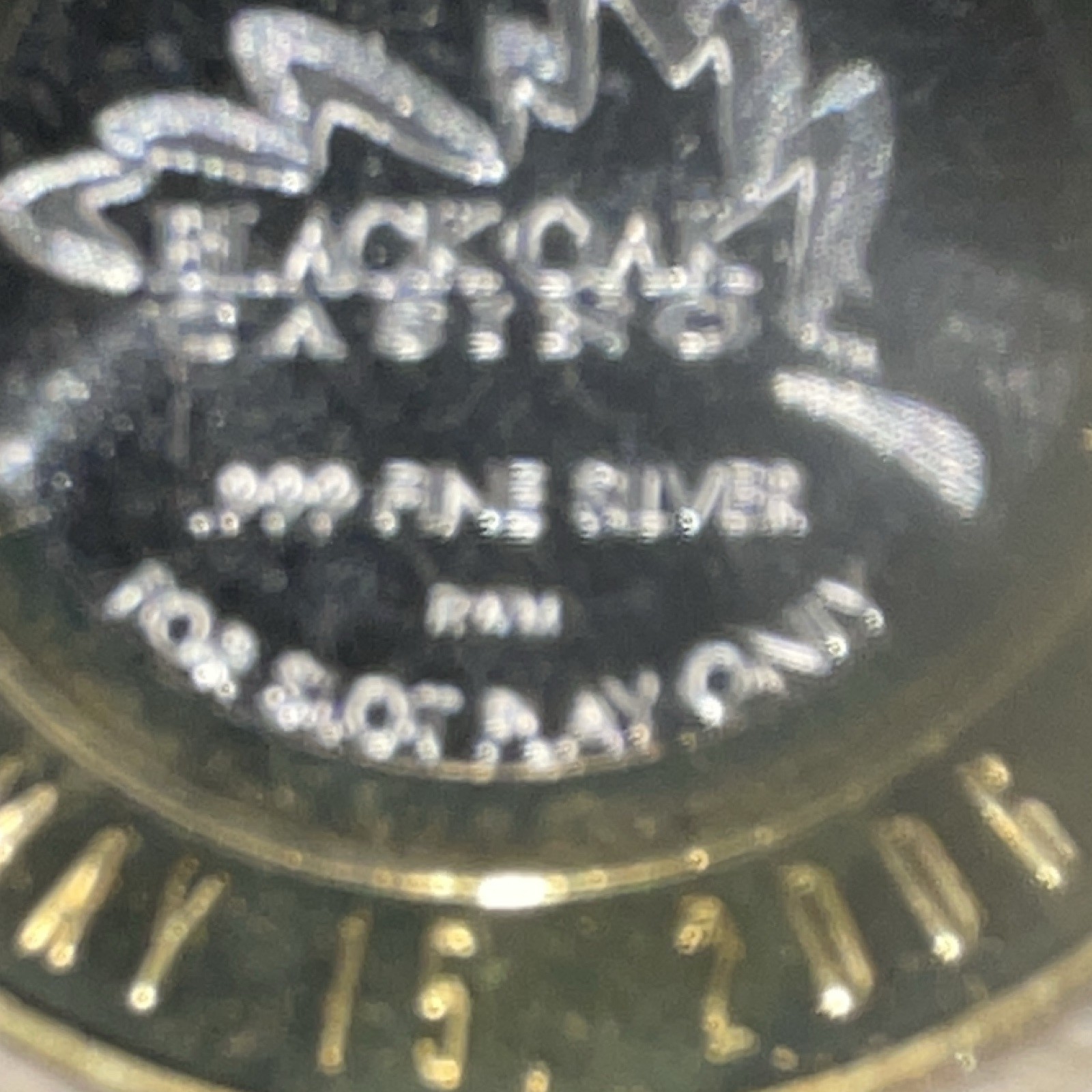 Black Oak Casino 5th Anniversary .999 Fine Silver Token May 15, 2008
