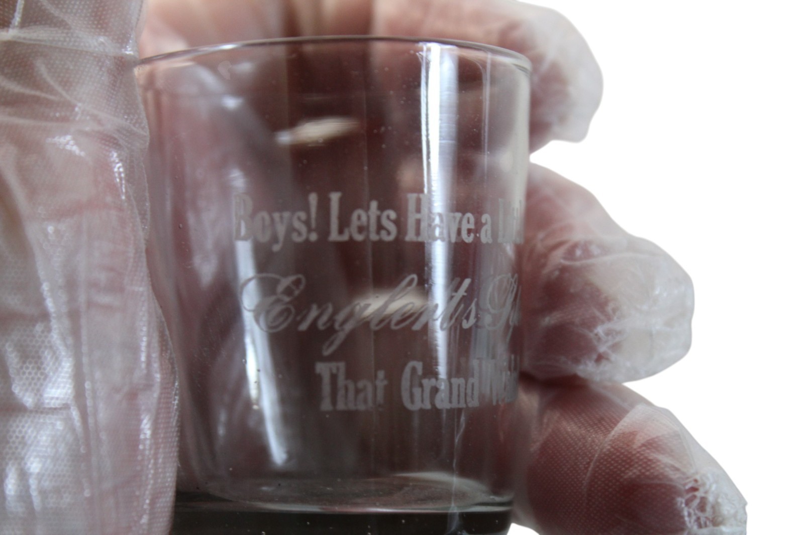 Antique Boys Lets Have A Little Drink Englerts Special Whiskey Saloon Shot Glass