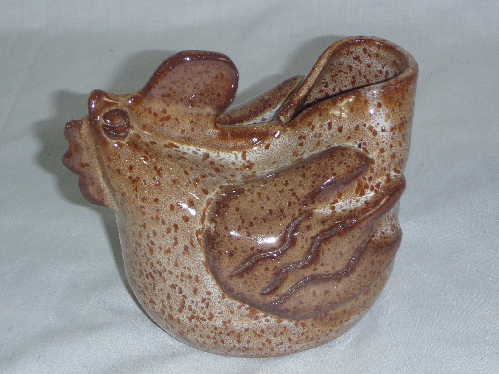 Vtg \'83 Studio Art Pottery Figural Stoneware Chicken Rooster Figurine Vase Sgned
