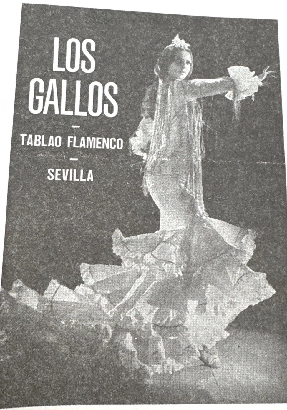Vintage Sevilla Spain Fiesta Tablao Flamenco Dance Ad Trade Card w/ Map