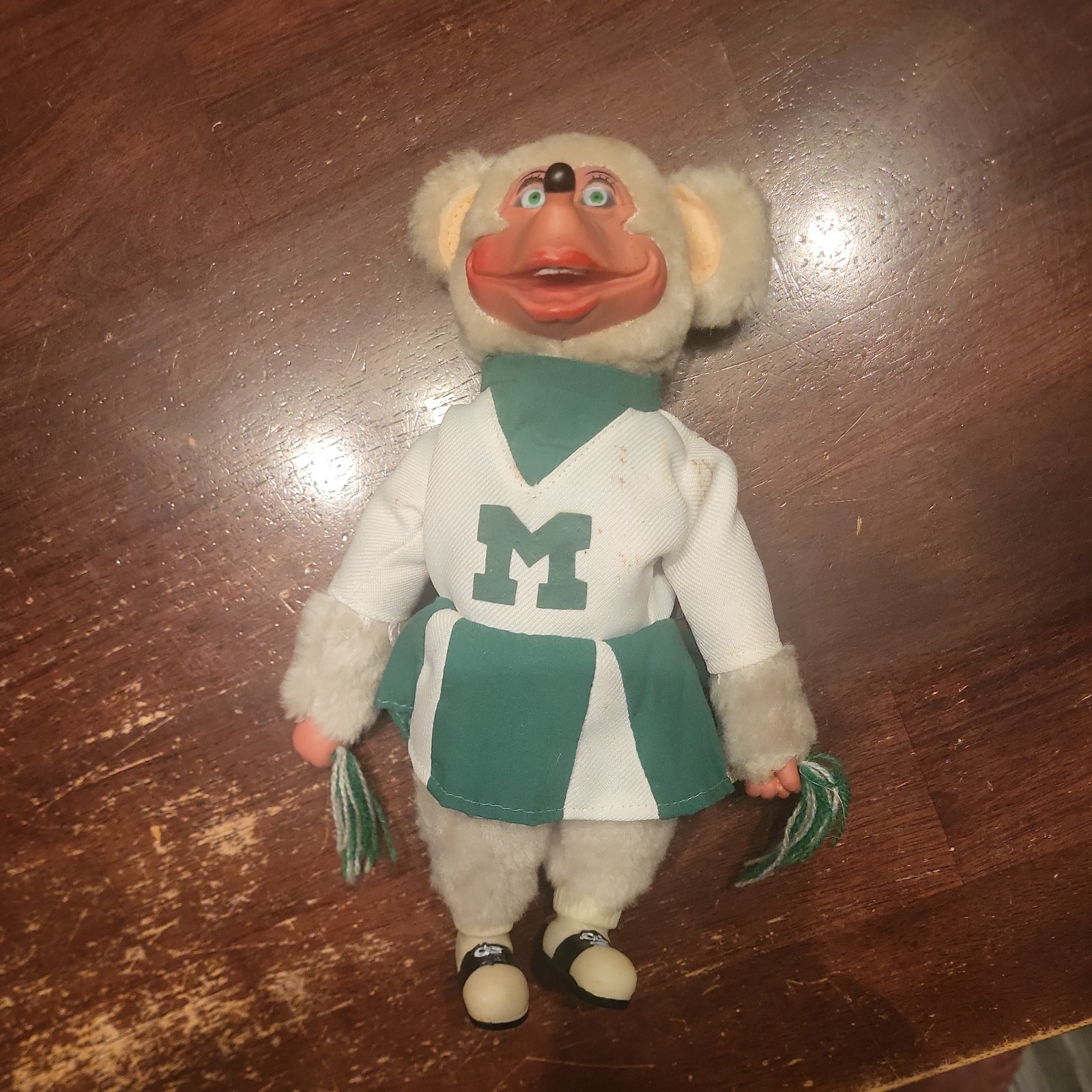 Vtg 80s 10” Showbiz Pizza Place Mitzi Mozzarella Cheerleader Figure Plush Doll