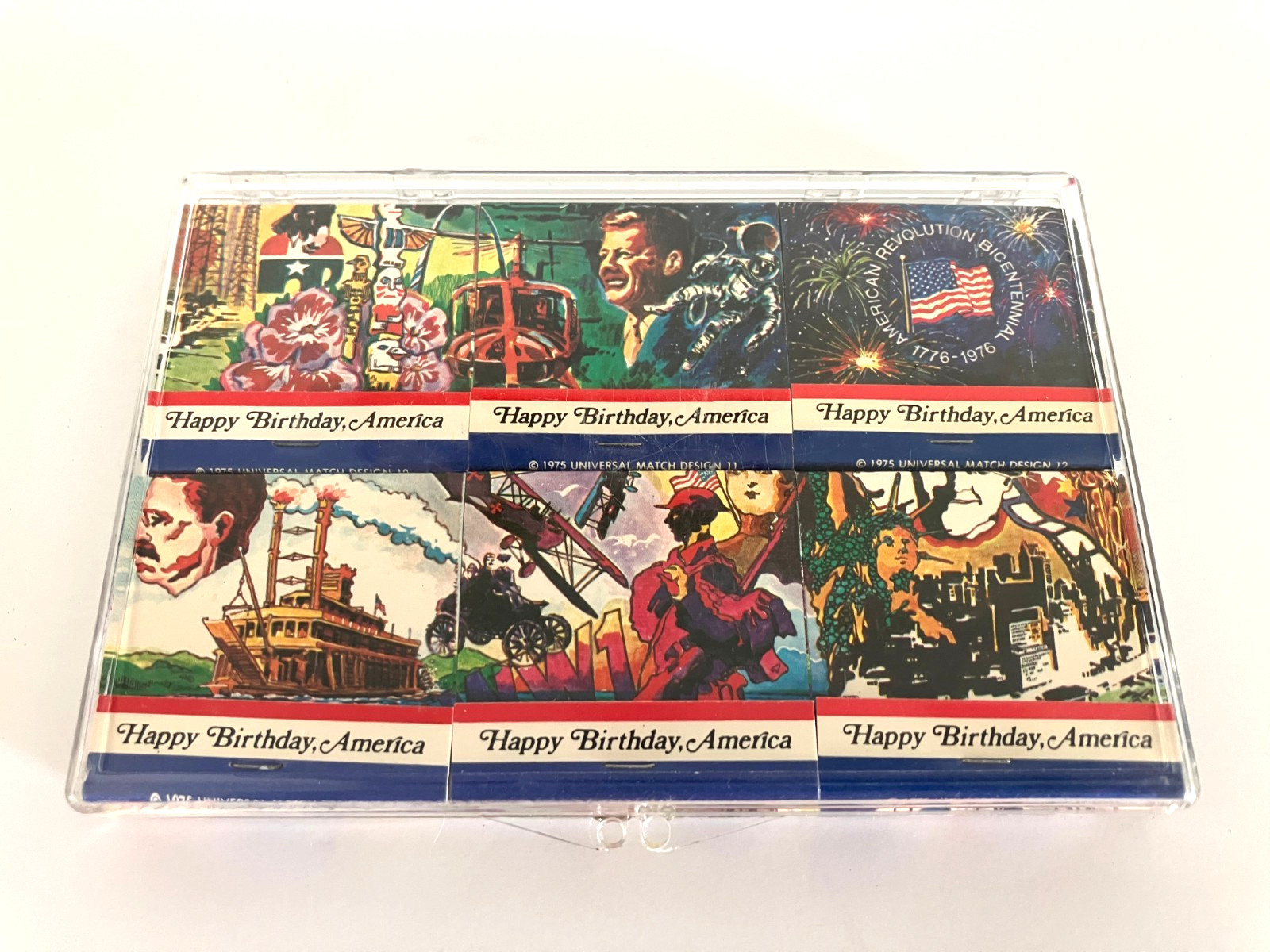 1975 Bicentennial Happy Birthday America (12 Match Books) Set Vintage Unstruck.