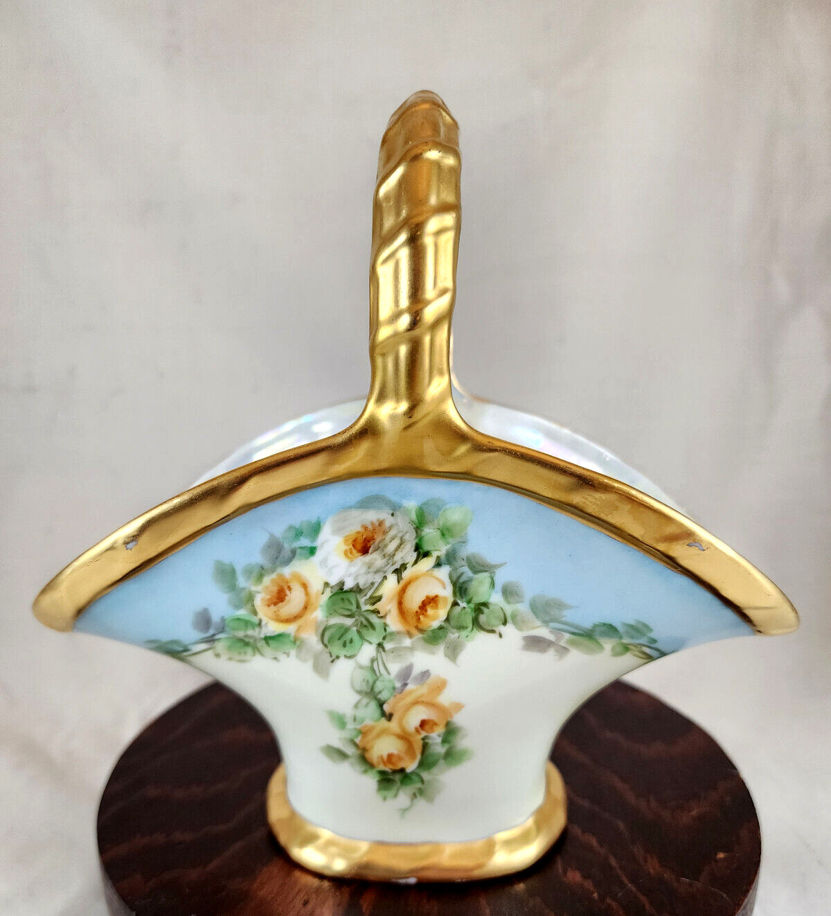 Antique Hand Painted Porcelain Basket Victoria Austria