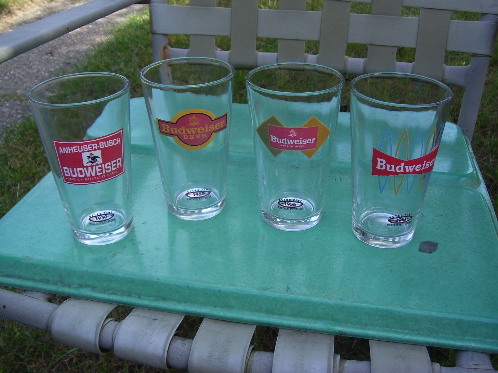 4 BUDWEISER Beer Retro Pint Glass Classic American Tumbler Pint~MINT 4 4 BUDWEISER Beer Retro Pint Glass Classic American Tumbler Pint~MINT 4