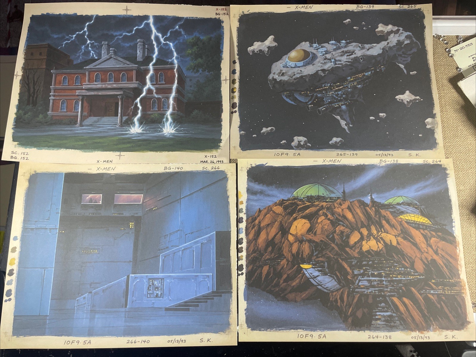 X-Men animation cel Background Print Marvel  Comics production art cartoons I1