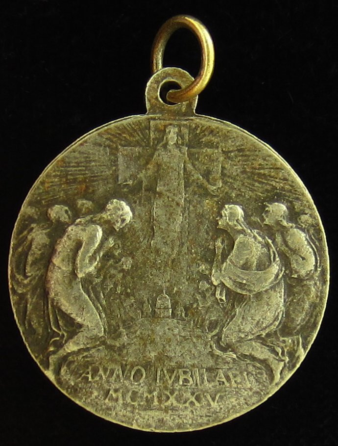 Vintage Jesus Medal Religious Catholic Jubilee Holy Year 1925 Pope Pius XI